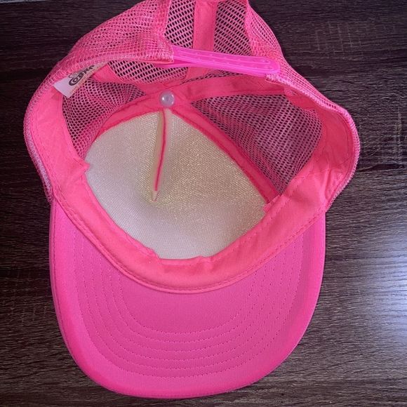 Unisex Adjustable Hot Pink Happy Face Trucker Hat by Cobra Hats - Picture 6 of 9